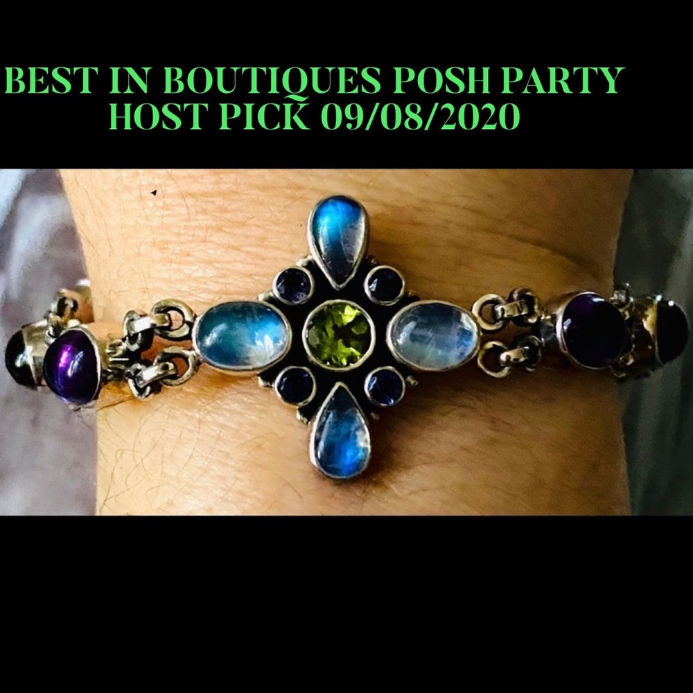 HP💕Vintage Nicky Butler Multi-Gem .925 Bracelet